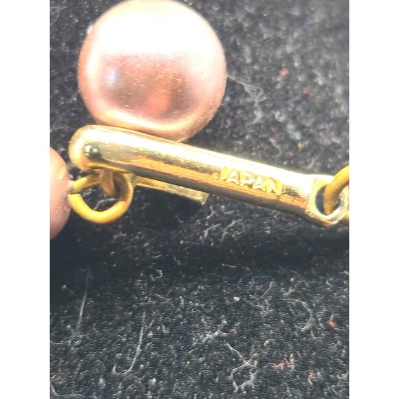 Vintage Japan 2-Strand Graduated Pearl Necklace & Earrings Mauve/Plum Set - Picture 5 of 5